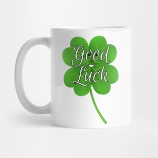 Good Luck wish clover with four leaves Mug